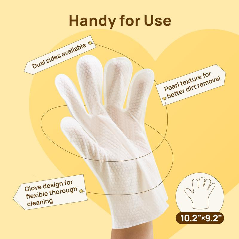 HICC PET Glove Wipes，Freshening Grooming Dog&Cat Disposable 20Pcs Pet Hair Removal Tool Satisfied Skin Care Outdoor No-Clean Hypoallergenic Facial Disposable No-Rinse Grooming Formulated for Petwipes Deodorizing Sticky Hair#Petlife