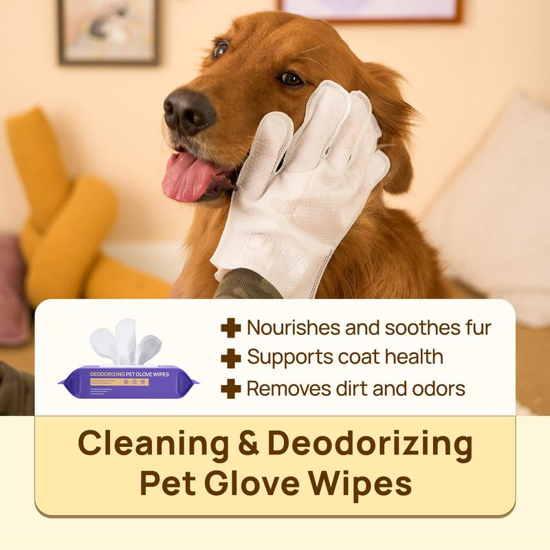 HICC PET Glove Wipes，Freshening Grooming Dog&Cat Disposable 20Pcs Pet Hair Removal Tool Satisfied Skin Care Outdoor No-Clean Hypoallergenic Facial Disposable No-Rinse Grooming Formulated for Petwipes Deodorizing Sticky Hair#Petlife
